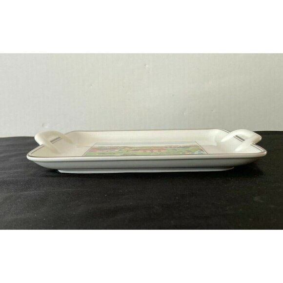 Villeroy & Boch Naif Village 8" Square Cake Plate Serving Platter w/Handles - Picture 3 of 6